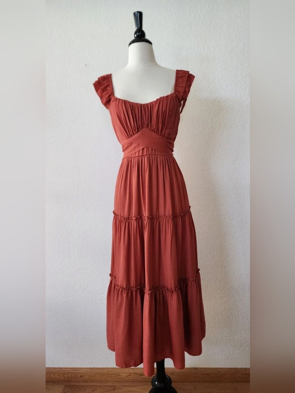 Rust Red Tiered Maxi Dress - Brand Unspecified